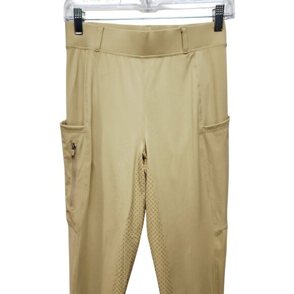 Santiny Womens Beige Riding Pants leggings Size S With Pockets & Stretch - Picture 6 of 12